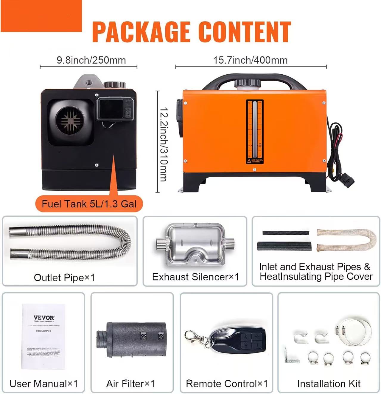 💥Last day special price $45.99- 8KW Diesel Heater All in One, Diesel Air Heater with Bluetooth App Control