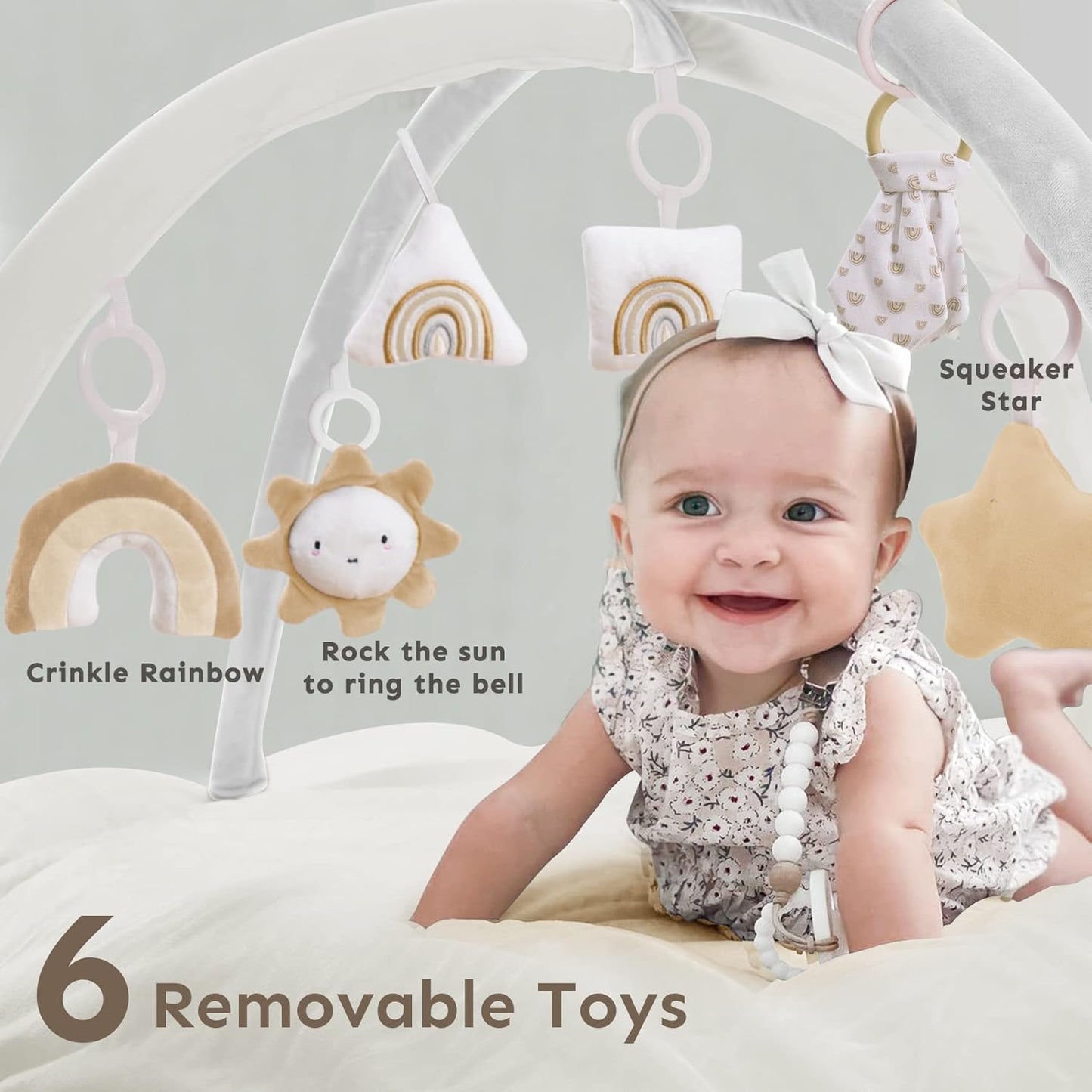 💥Last day special price $39.99-🔥5-in-1 Thick & Plush Baby Play Gym