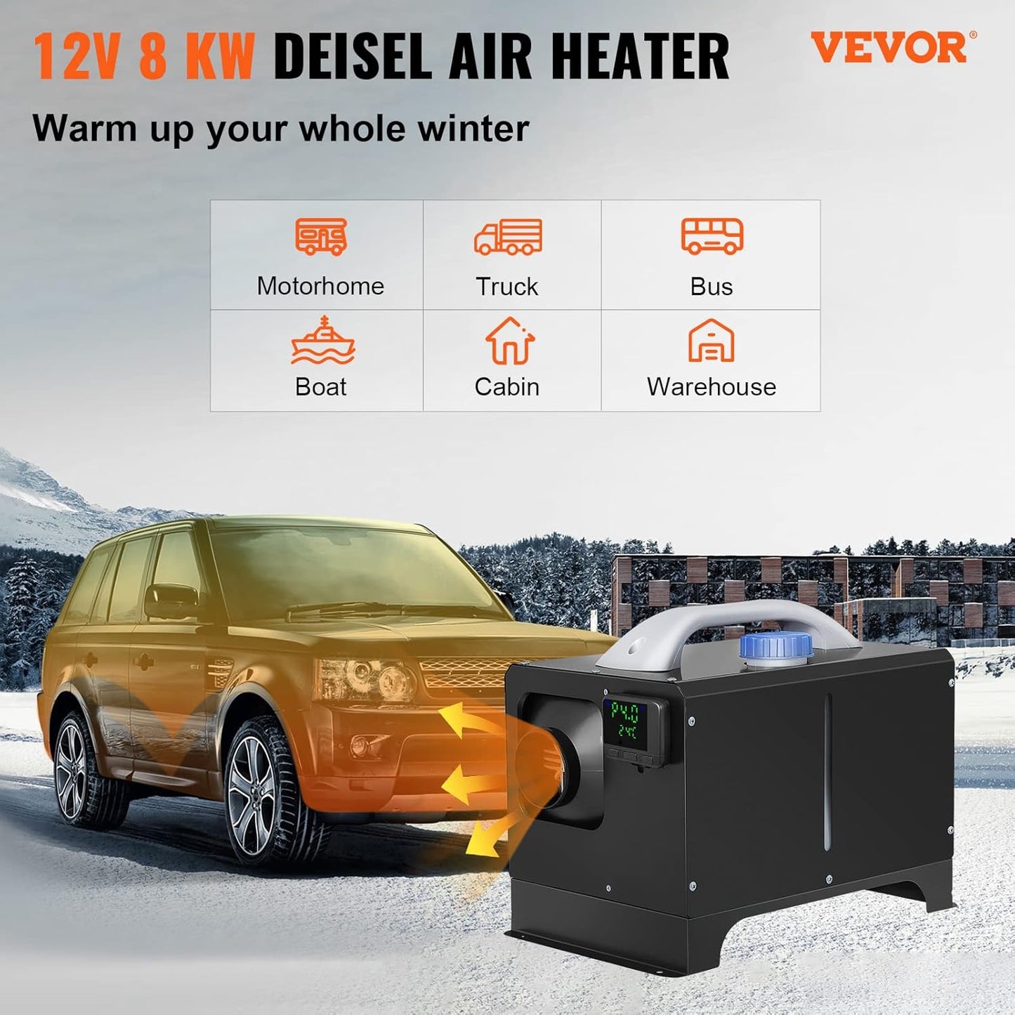 💥Last day special price $45.99- 8KW Diesel Heater All in One, Diesel Air Heater with Bluetooth App Control