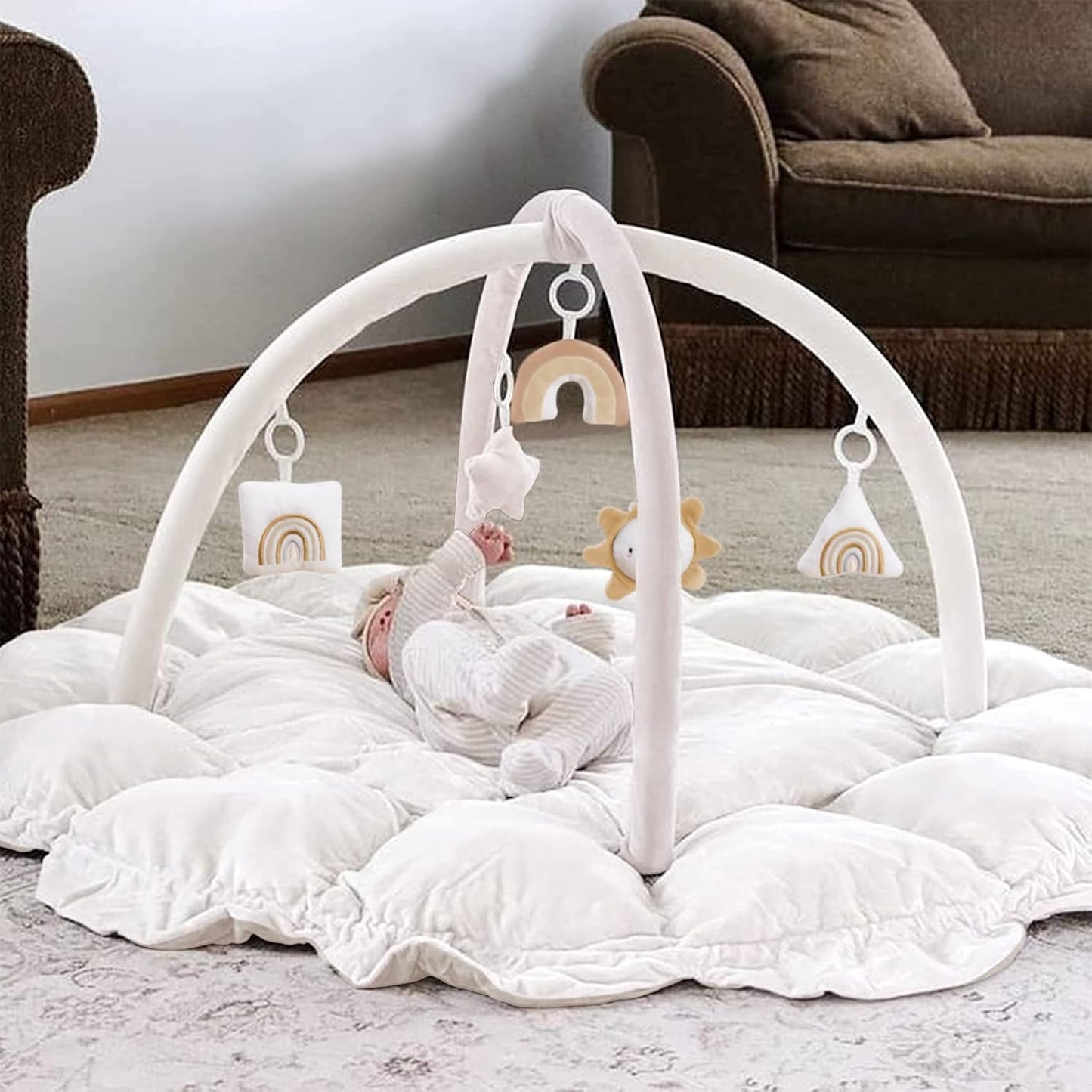 💥Last day special price $39.99-🔥5-in-1 Thick & Plush Baby Play Gym