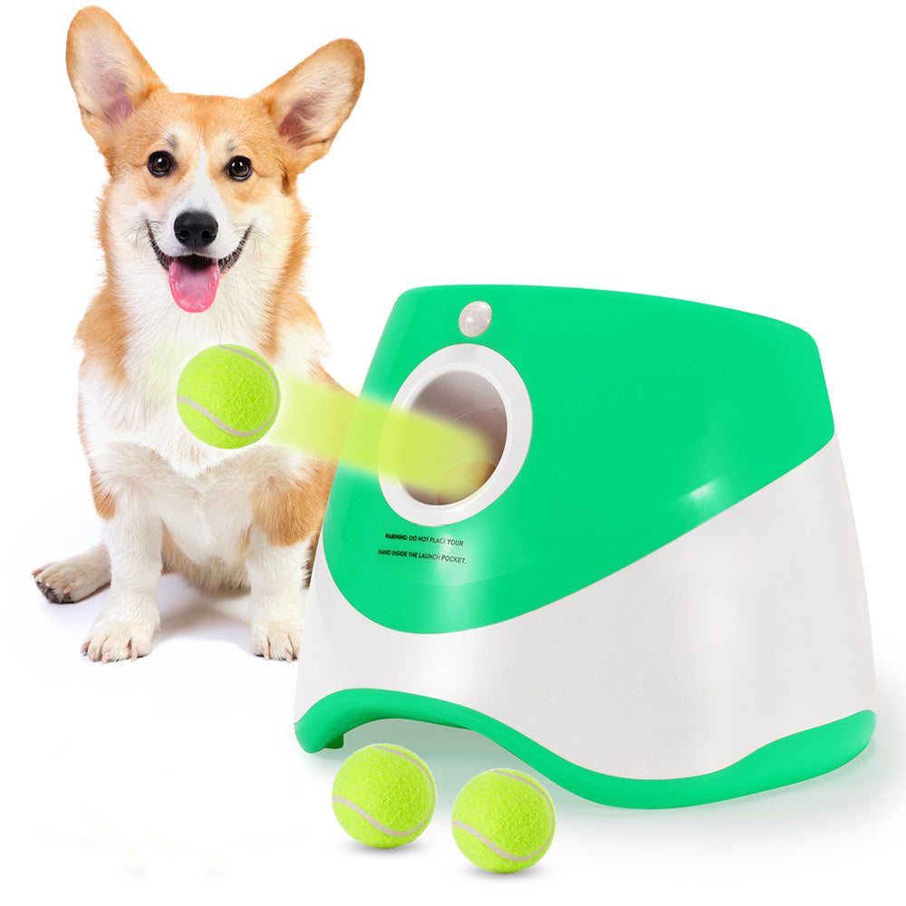 💥Last day special price $42.99-Automatic Dog Ball Launcher with 3 Mini Tennis Balls