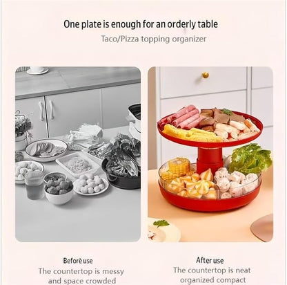 Double - Layer Multifunctional Snack Storage Tray: Classified Storage, Easy to Clean, A Great Helper for Home and Parties