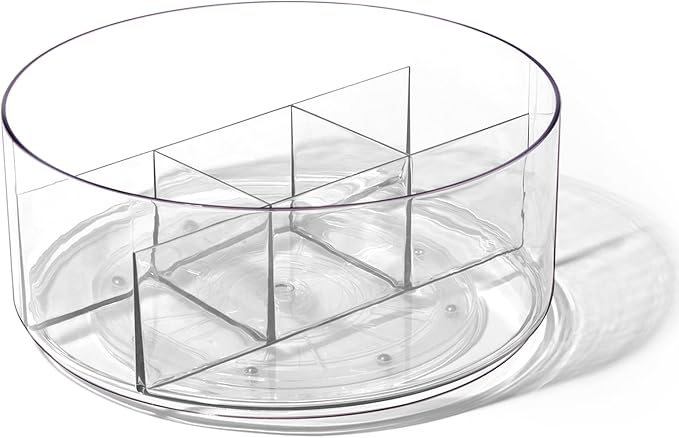 Transparent Rotating Compartmentalized Snack Tray: 5 - Compartment Classification and Storage, Smooth Rotation, Suitable for Multiple Scenarios