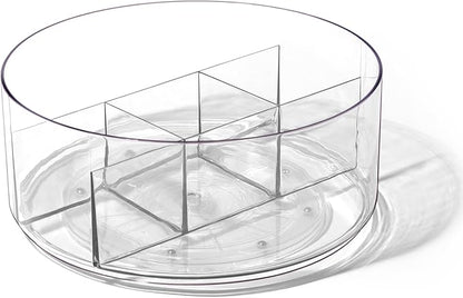 Transparent Rotating Compartmentalized Snack Tray: 5 - Compartment Classification and Storage, Smooth Rotation, Suitable for Multiple Scenarios