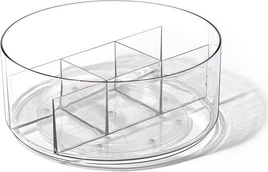 Transparent Rotating Compartmentalized Snack Tray: 5 - Compartment Classification and Storage, Smooth Rotation, Suitable for Multiple Scenarios
