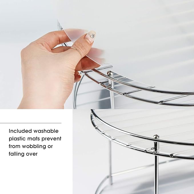 Double - Layer Metal Rotating Storage Rack: 360° Smooth Rotation, Large Capacity, A Great Helper for Kitchen Organization in Multiple Scenarios