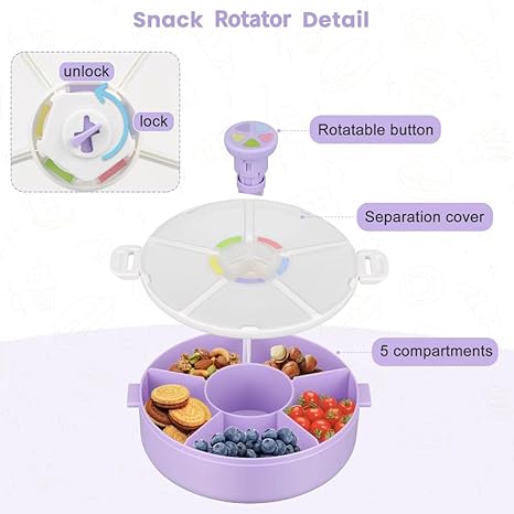 Press - type Multi - compartment Rotating Snack Box: Convenient Food Taking, Classified Storage, Food - Grade Material, Suitable for Multiple Scenarios