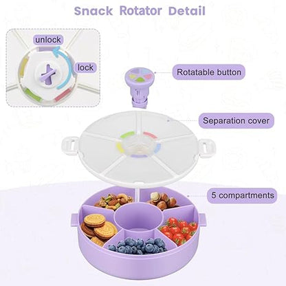 Press - type Multi - compartment Rotating Snack Box: Convenient Food Taking, Classified Storage, Food - Grade Material, Suitable for Multiple Scenarios