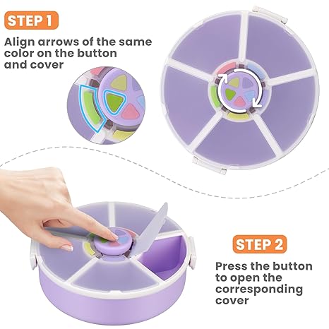 Press - type Multi - compartment Rotating Snack Box: Convenient Food Taking, Classified Storage, Food - Grade Material, Suitable for Multiple Scenarios
