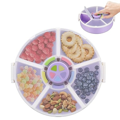 Press - type Multi - compartment Rotating Snack Box: Convenient Food Taking, Classified Storage, Food - Grade Material, Suitable for Multiple Scenarios
