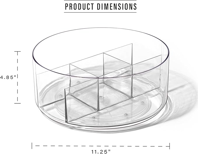Transparent Rotating Compartmentalized Snack Tray: 5 - Compartment Classification and Storage, Smooth Rotation, Suitable for Multiple Scenarios