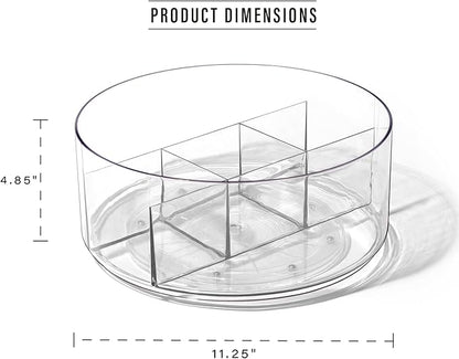 Transparent Rotating Compartmentalized Snack Tray: 5 - Compartment Classification and Storage, Smooth Rotation, Suitable for Multiple Scenarios