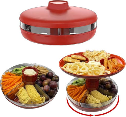 Double - Layer Multifunctional Snack Storage Tray: Classified Storage, Easy to Clean, A Great Helper for Home and Parties