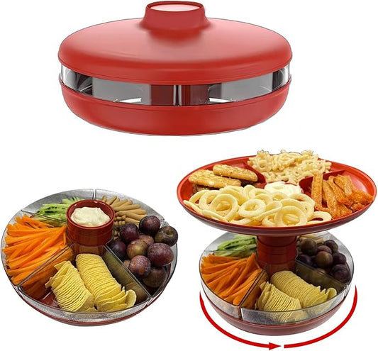 Double - Layer Multifunctional Snack Storage Tray: Classified Storage, Easy to Clean, A Great Helper for Home and Parties
