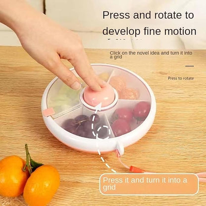Press - Rotating Multi - Compartment Snack Box: Portable Classification, Transparent and Visible, Healthy Material, Combining Play and Storage