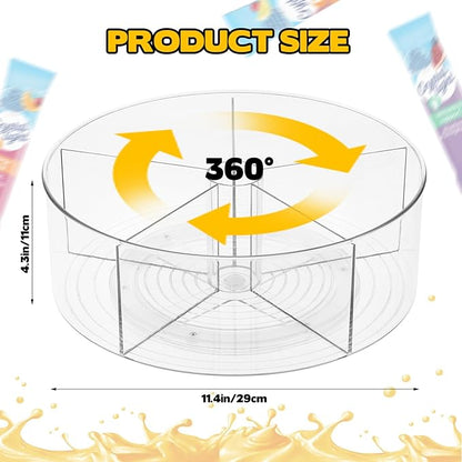 360° Rotating Transparent Snack Storage Tray: Large Capacity, BPA - Free Material, Multi - Scenario Classified Storage