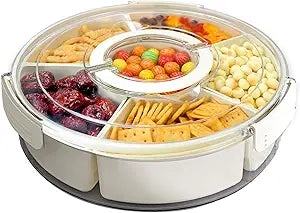 Round Multi - Compartment Sealed Snack Storage Box: Classified Storage, Fresh - Keeping and Dust - Proof, Practical for Home and Parties