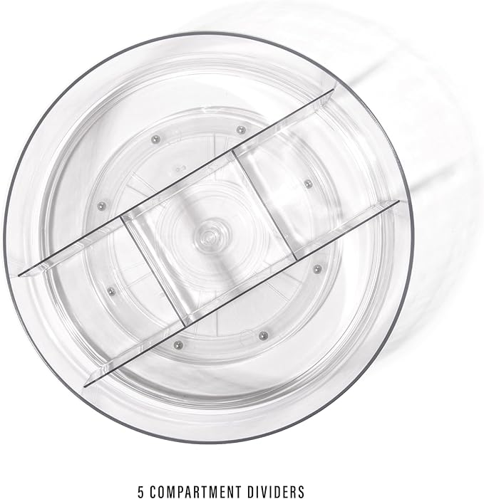 Transparent Rotating Compartmentalized Snack Tray: 5 - Compartment Classification and Storage, Smooth Rotation, Suitable for Multiple Scenarios