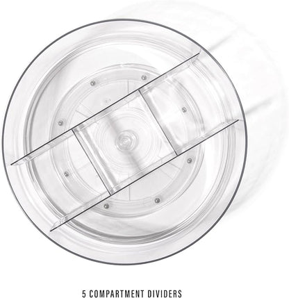 Transparent Rotating Compartmentalized Snack Tray: 5 - Compartment Classification and Storage, Smooth Rotation, Suitable for Multiple Scenarios
