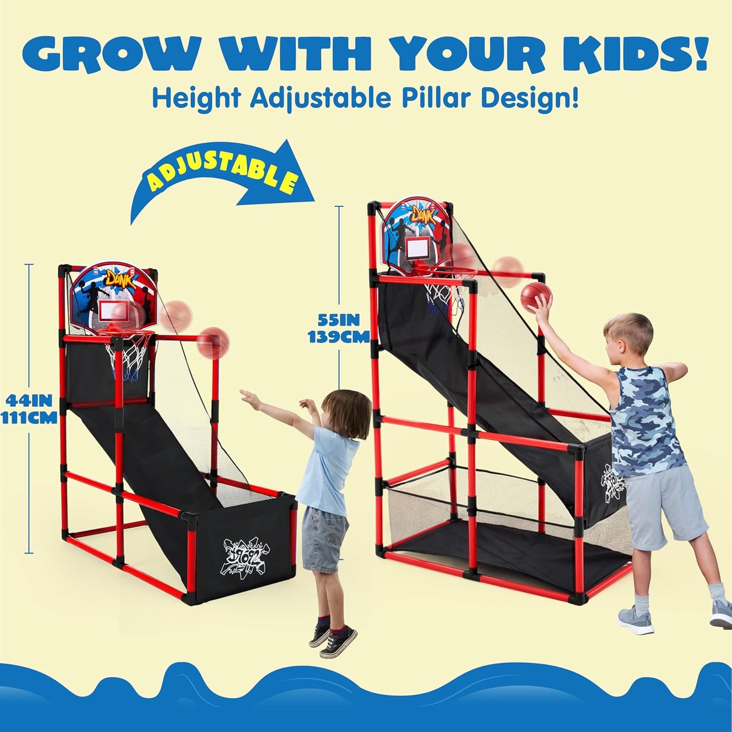 💥Last day special price $39.99-🔥JOYIN Arcade Basketball Game Set with 4 Balls