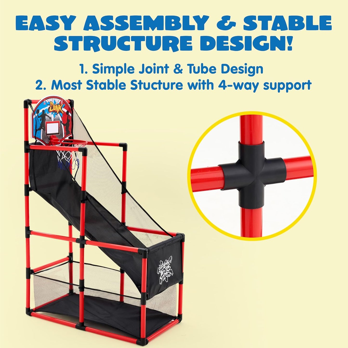 💥Last day special price $39.99-🔥JOYIN Arcade Basketball Game Set with 4 Balls