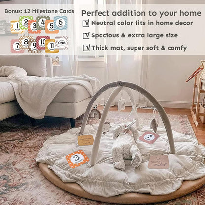 💥Last day special price $39.99-🔥5-in-1 Thick & Plush Baby Play Gym