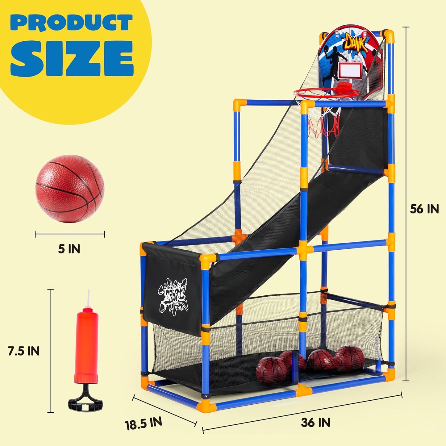 💥Last day special price $39.99-🔥JOYIN Arcade Basketball Game Set with 4 Balls