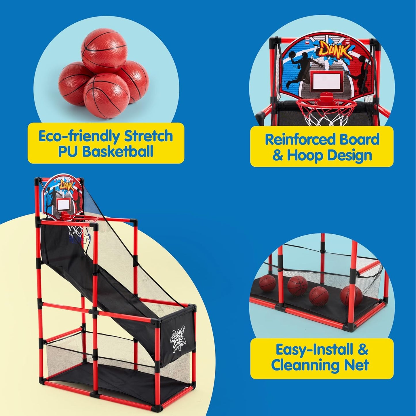 💥Last day special price $39.99-🔥JOYIN Arcade Basketball Game Set with 4 Balls