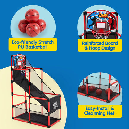 💥Last day special price $39.99-🔥JOYIN Arcade Basketball Game Set with 4 Balls