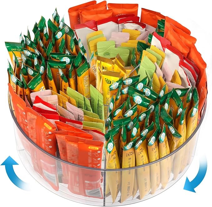 360° Rotating Transparent Snack Storage Tray: Large Capacity, BPA - Free Material, Multi - Scenario Classified Storage