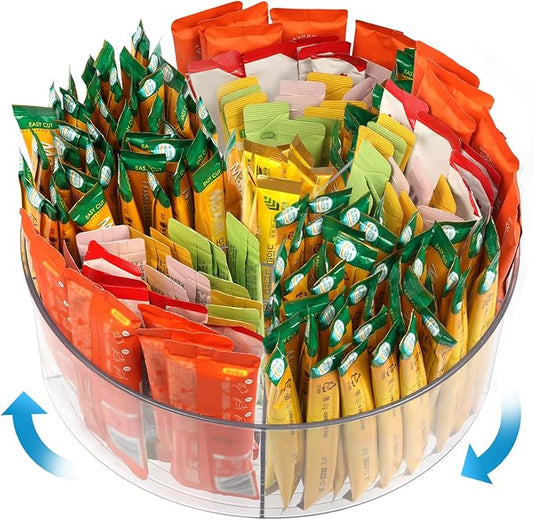 360° Rotating Transparent Snack Storage Tray: Large Capacity, BPA - Free Material, Multi - Scenario Classified Storage