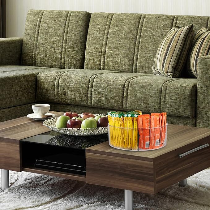 360° Rotating Transparent Snack Storage Tray: Large Capacity, BPA - Free Material, Multi - Scenario Classified Storage