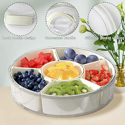 Round Multi - Compartment Sealed Snack Storage Box: Classified Storage, Fresh - Keeping and Dust - Proof, Practical for Home and Parties