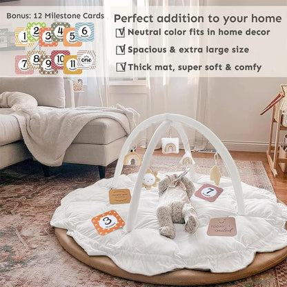 💥Last day special price $39.99-🔥5-in-1 Thick & Plush Baby Play Gym