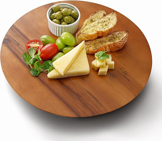 Wooden 360° Rotating Storage Tray: Large Capacity, Stable and Smooth, A Great Helper for Organizing in Multiple Kitchen and Living Scenarios