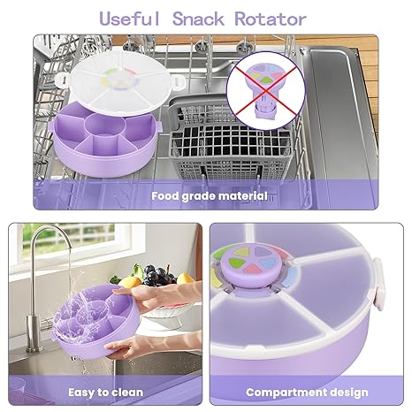 Press - type Multi - compartment Rotating Snack Box: Convenient Food Taking, Classified Storage, Food - Grade Material, Suitable for Multiple Scenarios