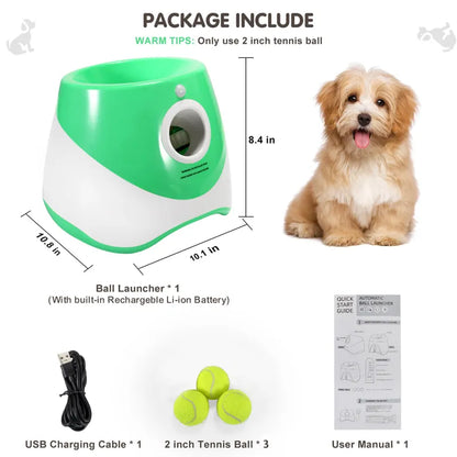 💥Last day special price $42.99-Automatic Dog Ball Launcher with 3 Mini Tennis Balls