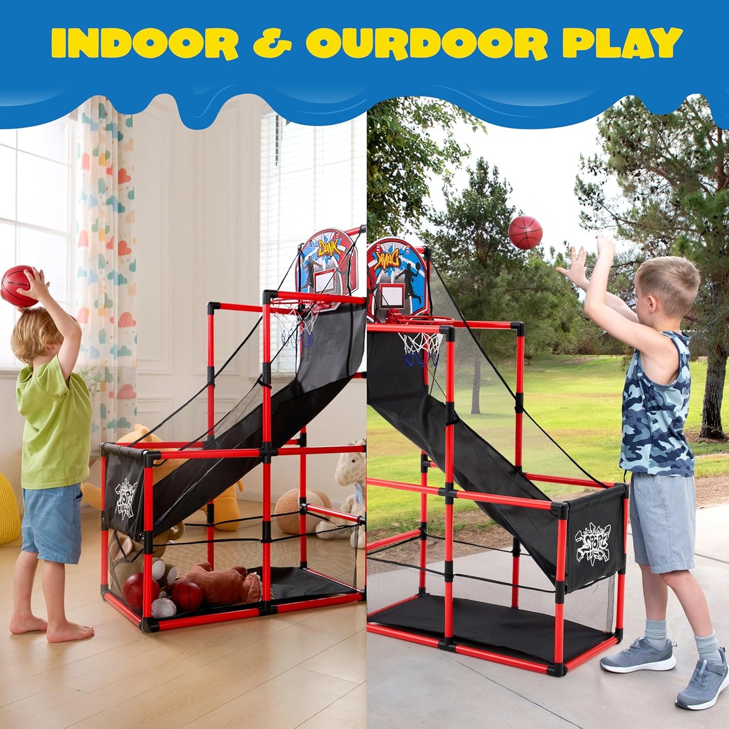 💥Last day special price $39.99-🔥JOYIN Arcade Basketball Game Set with 4 Balls