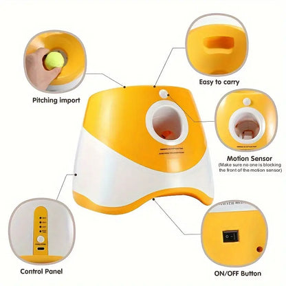 💥Last day special price $42.99-Automatic Dog Ball Launcher with 3 Mini Tennis Balls