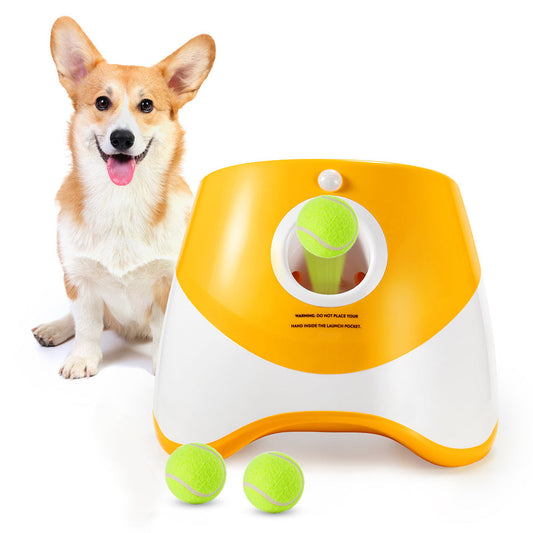 💥Last day special price $42.99-Automatic Dog Ball Launcher with 3 Mini Tennis Balls
