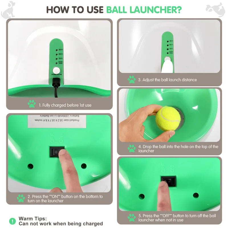 💥Last day special price $42.99-Automatic Dog Ball Launcher with 3 Mini Tennis Balls