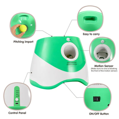 💥Last day special price $42.99-Automatic Dog Ball Launcher with 3 Mini Tennis Balls
