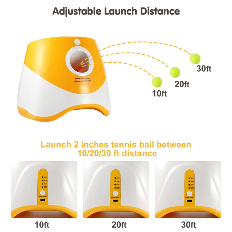 💥Last day special price $42.99-Automatic Dog Ball Launcher with 3 Mini Tennis Balls